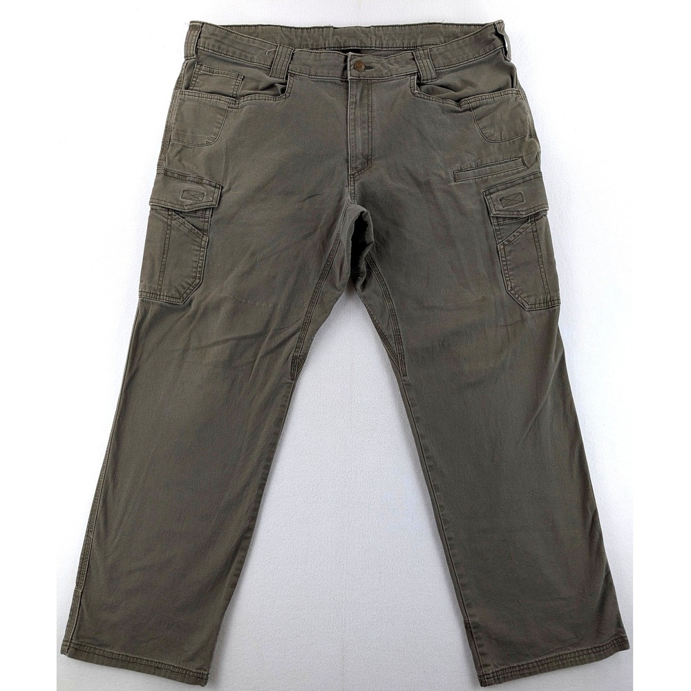 Noble Outfitters Mens 40x32 Olive Cargo Work Pants Stretch Utility Outdoor